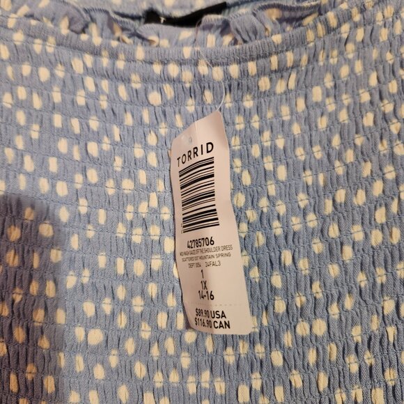 Torrid Blue Polka Dot Dress - Picture 4 of 4